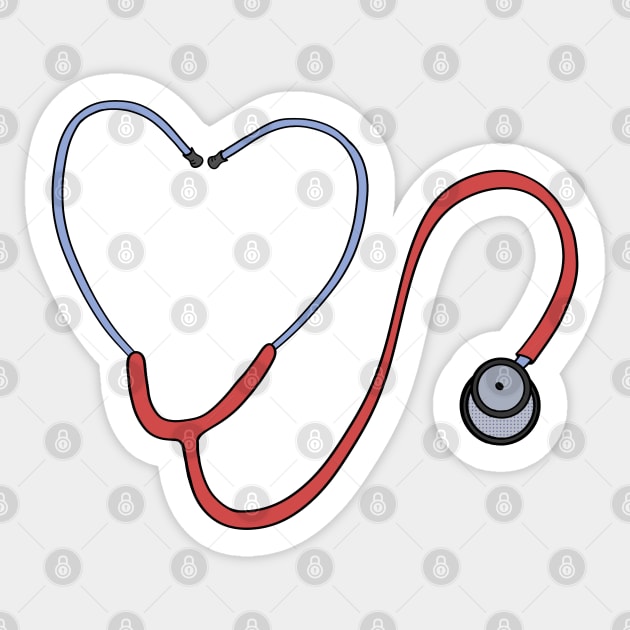 Stethoscope for lovers Sticker by DiegoCarvalho